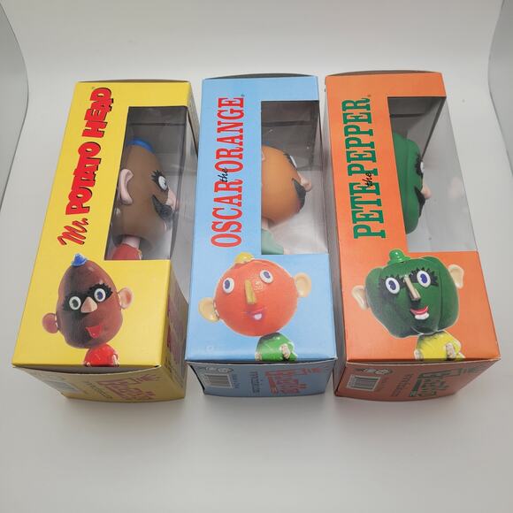 Funko Wacky Wobbler 2002 Mr Potato Head Pals Oscar the Orange Pete Pepper Set - Picture 5 of 11